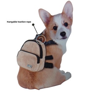 Mochila para perros con cremallera, bolso de hombro para mascotas de lana para gatos, perros pequeños, bolsillos dobles para golosinas, juguetes, incluye Clip para correa - Product Image 1