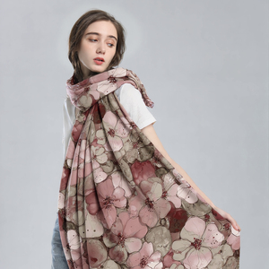 Bufanda Larga de Lujo con Estampado Floral 180x90cm, Chal Suave con Estampado de Flores en Acuarela para Mujer, Elegante y a la Moda - Product Image 3