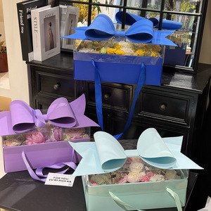 Lussuosa Scatola <span class=keywords><strong>Regalo</strong></span> Rigida Eco-Friendly con Scritta 'Mom I Love You', Laminazione Opaca, Confezione Floreale <span class=keywords><strong>per</strong></span> Compleanno, Festa della <span class=keywords><strong>Mamma</strong></span>, Rosa con Fiocco - Product Image 2