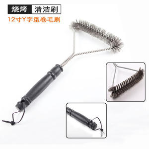 Brosse de nettoyage pour barbecue en acier inoxydable avec poils en fil métallique recourbés, outil de nettoyage polyvalent pour barbecue, durable pour une utilisation en cuisine extérieure - Product Image 5