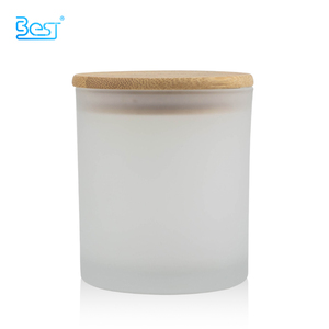 Frasco de Vidrio Esmerilado de 200ml 300ml 400ml con Tapa de Bambú de Fácil Apertura, Frasco Cosmético de Lujo para Mascarilla Facial, Vela de Aromaterapia, Crema Corporal - Product Image 1