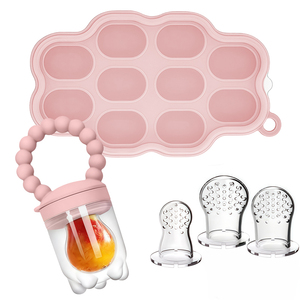 BPA-free cấp thực phẩm Silicone bé teethers Set sữa mẹ Ice Cube khay trái cây núm vú Feeder với tủ đông trường hợp - Product Image 6