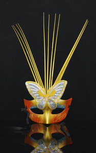 Soie de <span class=keywords><strong>pluie</strong></span> colorée motif paon pour <span class=keywords><strong>la</strong></span> danse, accessoires de spectacle, style papillon de <span class=keywords><strong>Venise</strong></span> - Product Image 2