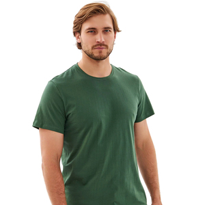 Camiseta de algodón para hombre, cuello redondo, ligera, cómoda, lisa, para uso diario, fábrica OEM ODM - Product Image 1