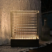 Brique de verre creuse transparente LED, lumière décorative moderne, pour cuisine, salle de bain, extérieur, hôtel, salon, avec télécommande