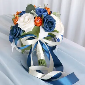 باقة زهور اصطناعية لحفلات الزفاف موديل SPH018 تشبه عروس الزواج بحمالات الزهور