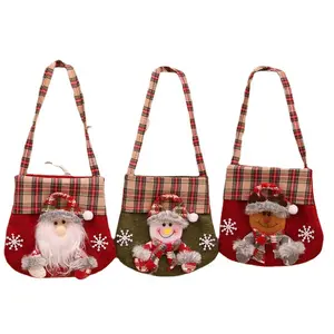 factory gift wrap bags fabric decoration supplies pouches canvas drawstring small christmas candy bags christmas gift set