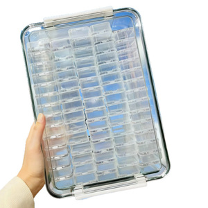 Perler Bead <b>Storage</b> Box Transparent Jewelry Organizer With Lid For <b>Seed</b> Beads And Accessories 100 Compartments Dustproof - Product Image 3