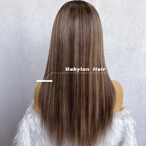 <span class=keywords><strong>Babylon</strong></span> Original Silicone Respirant Cap Cendre Brun Surbrillance Pu Toppers Vierge Remy Cuticule Cheveux Humains Médical Pleine Dentelle Perruques - Product Image 4