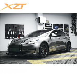 Kit aérodynamique aspect carbone, diffuseur arrière, lèvre avant sans éclairage pour Tesla Model 3 2018-2023 - Product Image 5