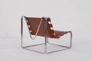 <span class=keywords><strong>Fauteuil</strong></span> lounge Fabio Lenci en cuir marron selle, design Pascal Mourgue, mobilier rétro moderne des années 1970 - Product Image 4