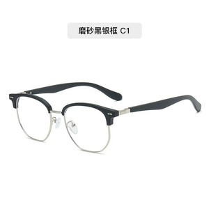 Monturas de gafas semirrígidas con lentes ovaladas de resina, ligeras, anti luz azul, para hombre C1 - Product Image 1