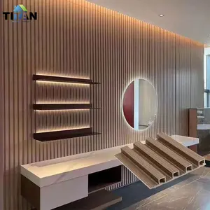 Panneaux de lames en bois composite WPC, panneaux de lames en PVC, lambris décoratif intérieur, panneau mural WPC pour décoration intérieure - Product Image 1