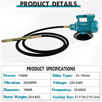 Vibrateur à béton à immersion interne ZN-70, moteur 100% cuivre pur, isolation classe F, 1,5 kW, 2 CV, 220 V, 50 Hz, 60 Hz