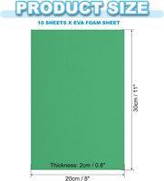 Feuille de mousse EVA 10 pièces 12x8 pouces 2 mm d'épaisseur vert clair |   Feuilles de mousse EVA faciles à découper pour l'artisanat, les costumes, les projets de bricolage, les panneaux d'affichage