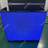 Bar mobile portable, comptoir de réception, stand de danse incurvé, stand de DJ, table, écran vidéo LED