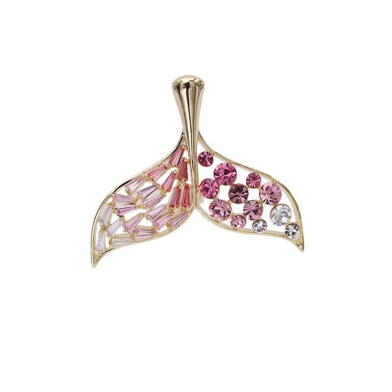 XILIANGFEIZI корейская мода роскошная женская шаль в виде рыбы животного аксессуары для костюма циркониевые Броши со стразами