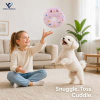 Jouet en peluche pour chien en forme de donut rose, peluche douce et moelleuse, balle à câliner, jouet de chasse pour chiots et chatons avec visage brodé