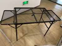 Table pliante avec porte-serviettes en papier et poubelle pour barbecue portable, pique-nique, extérieur, petite table pliante à deux hauteurs