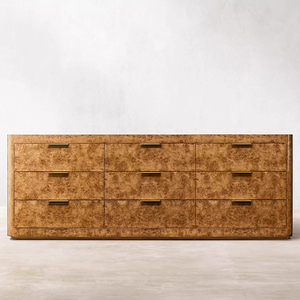 Modern American Style Burl Furniture 5-9drawer <strong>Cabinet</strong> Brown and <strong>Black</strong> Living Room Retro Design Rectangle Shiny Wooden - Product Image 1