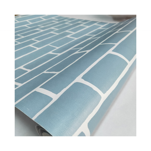 45x10 metri di <span class=keywords><strong>adesivo</strong></span> in vinile impermeabile di contattare autoadesivo della <span class=keywords><strong>parete</strong></span> di carta bianco e blu di mattoni carta <span class=keywords><strong>da</strong></span> parati per la casa soggiorno decorazione - Product Image 1