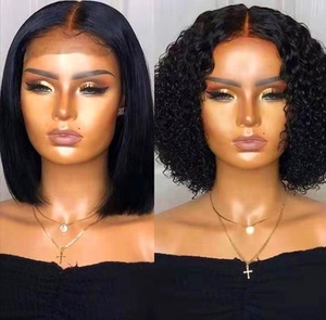 Factory <strong>Cheap</strong> Price 13x6 False Scalp Pre Plucked Brazilian Human Hair Short Bob Straight Lace Front <strong>Wigs</strong> - Product Image 3