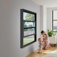 Ventana Colgante de Aleación de Aluminio con Rotura de Puente Térmico Ajustable, Rejillas de Seguridad Horizontales y Malla Insonorizante para Villa Moderna