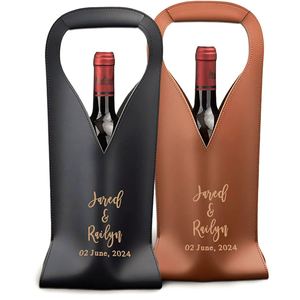 Bolsa de Cuero Personalizada para Botellas, Porta Botellas Individual para Vino y Champán, Impermeable, Regalo Promocional Empresarial - Product Image 1