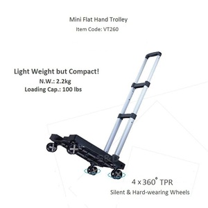 Nhỏ gọn nhôm trọng lượng nhẹ xách tay 4 bánh xe gấp mua <span class=keywords><strong>s</strong></span>ắm hành lý xe đẩy tay giỏ hàng xe tải nhỏ <span class=keywords><strong>Dolly</strong></span> cho quà tặng khuyến mãi - Product Image 3