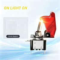 Panneau de commutation à bascule 3 gangs 12V avec LED rouge, interrupteur à bascule d'allumage 3 broches SPST étanche pour voiture, camping-car, bateau, tout-terrain, camion