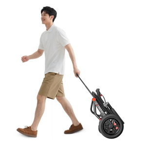Ensemble de voyage pratique pour fauteuil roulant, cadre en alliage d'aluminium, coussin en maille respirante, roues arrière solides de 12 pouces avec poignée de traction et sac à dos - Product Image 4