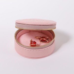 Exquisite Pu Leather Mini Travel Portable Jewelry <b>Boxes</b> Customized Logo Round Zipper <b>Small</b> <b>Gift</b> <b>Boxes</b> for Jewelry - Product Image 5