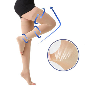 <span class=keywords><strong>Medias</strong></span> <span class=keywords><strong>de</strong></span> Compresión Personalizadas hasta el Muslo, con Punta Abierta, 20-30 mmHg, con Banda <span class=keywords><strong>de</strong></span> Silicona, <span class=keywords><strong>Medias</strong></span> TED <span class=keywords><strong>para</strong></span> Várices y Piernas Hinchadas - Product Image 3