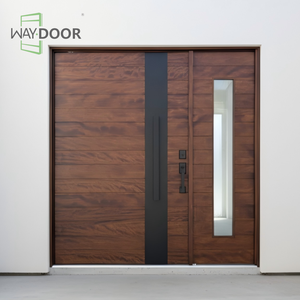 <span class=keywords><strong>Porte</strong></span> <span class=keywords><strong>d</strong></span>'<span class=keywords><strong>entrée</strong></span> pivotante <span class=keywords><strong>de</strong></span> luxe haut <span class=keywords><strong>de</strong></span> gamme Waydoor, <span class=keywords><strong>porte</strong></span> extérieure en bois massif avec panneaux latéraux en verre trempé pour maison - Product Image 2