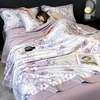 Nouvel ensemble de couette quatre pièces en Lyocell rafraîchissant pour l'été, en soie glacée fine, lavable en machine