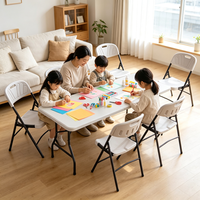 Ensemble table et chaises pliantes en plastique de haute qualité pour événements, appartement, salle à manger, loisirs, salon