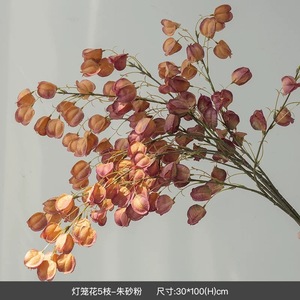 ดอกไม้ประดิษฐ์ซินหยวน แลนเทิร์นฟลาวเวอร์ ก้านเดี่ยว สีชมพูแดงสด ผ้าไหม สำหรับตกแต่งงานแต่งงานและบ้าน - Product Image 4