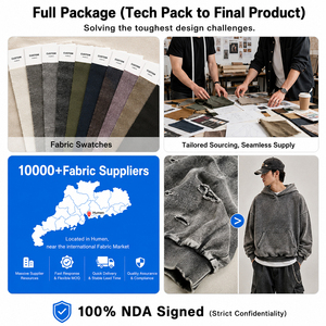 Servizio di Produzione di Felpe di Lusso per Uomo |   Felpa con Cappuccio Personalizzata Effetto Invecchiato e Lavaggio Acido |   Fabbrica OEM ODM di Abbigliamento Streetwear Pesante con MOQ Basso - Product Image 3