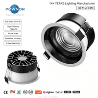 Plafonnier encastré LED 100-110lm/W, haute luminosité, CRI>90Ra, rond, compatible TRIAC 0-10V DALI, dimmable, CE RoHS EMC LVD SAA OEM