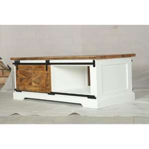 Mueble para TV Muro en Blanco y Natural, Aparador de Estilo Moderno y Elegante, Hecho a Mano, Producto al por Mayor para Comedor - Product Image 2