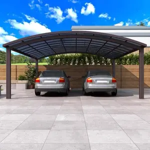 Wind And Snow Resistance Car Cover Carport With Arched Roof Aluminum Carport Canopy Garages Canopies Carports