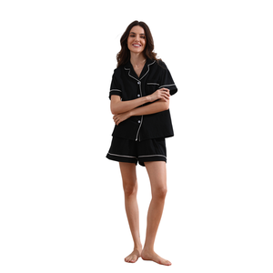 FUNG 6056 Nueva Ropa de Dormir de Color Sólido para Mujer, Primavera y Verano, Manga Corta, Conjunto de Ropa de Casa de Alta Gama y Estilo Dulce, Venta al Por Mayor - Product Image 5