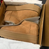 Chaussures d'hiver de luxe pour l'extérieur, bottes de neige avec doublure intérieure épaisse, semelle épaisse et chaude, chaussures en coton, semelles en caoutchouc, bottes de neige de marque de créateur