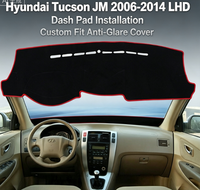 Premium YMSD UV Block Custom 1mm Tebal Anti-Selip Karpet Dasbor Poliester Anti-Silau Kompatibel LHD Hyundai Tucson JM 2006-2014