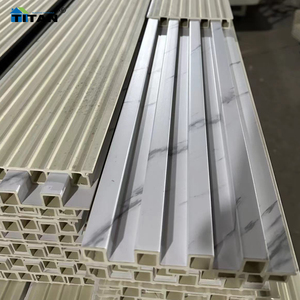 Decorativo de madera paneles exteriores PVC WPC ốp tường thành phần Bảng điều khiển gỗ sáo PVC ngoài trời tường panneles - Product Image 5