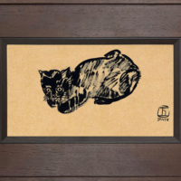 Peinture à l'encre sur toile Sanyu, art mural, style vintage chinois minimaliste, avec cadre, pour la décoration du salon