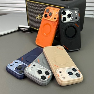 เคสโทรศัพท์แม่เหล็กแบบด้านสไตล์เมคคาหรูหราสำหรับ iPhone 17 12 13 Pro Max 14 15 16 Plus พร้อมปุ่มสัมผัสกล้อง ป้องกันการกระแทก - Product Image 2
