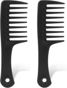 Peigne à dents larges en plastique personnalisé (couleur/logo) – Forme unique pour salon et usage domestique - Product Image 1