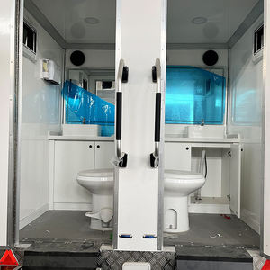 Remolque de baño móvil de casa pequeña prefabricada con estructura de acero ligera Toile de aluminio doble portátil - Product Image 4