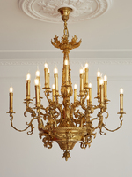Lámpara colgante de latón macizo para Hotel, candelabro de alta gama personalizado, Estilo Vintage, para vestíbulo, Villa